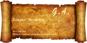Gayer Aranka névjegykártya